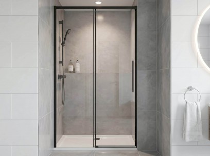 LUXOR BLACK sprchové dveře 1300mm, čiré sklo GU1213B