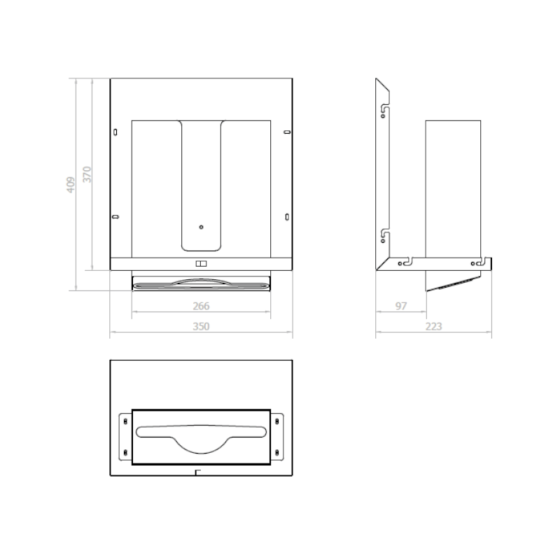 ESSENTIA zrcadlová skříňka 80cm s automatickým dávkovačem mýdla a zásobníkem na papírové ručníky MUM000124