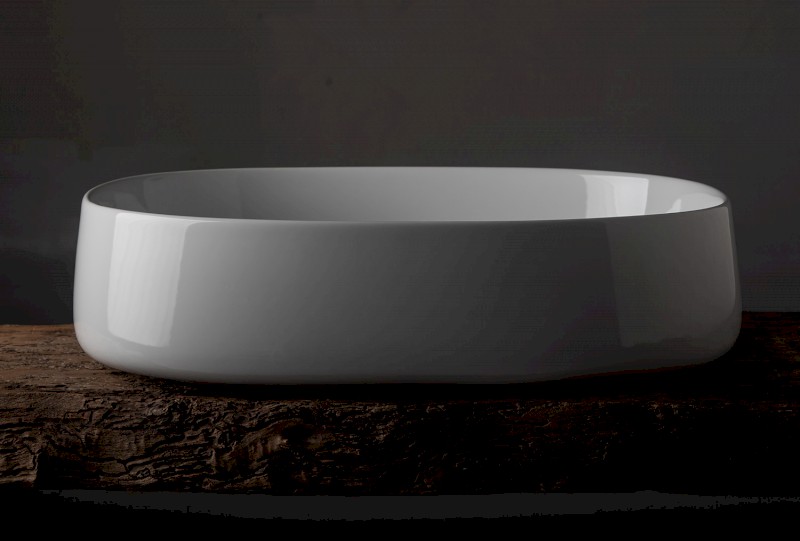 JUMPER keramické umyvadlo na desku, 60x40cm, bílá WH070