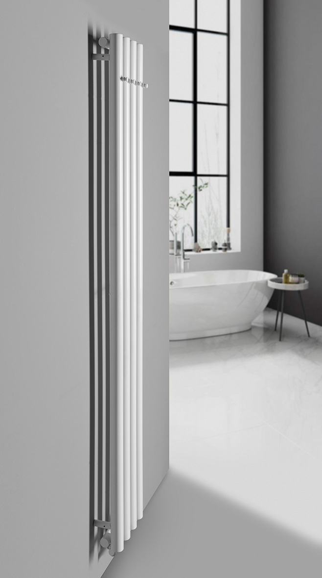 PILON otopné těleso 270x1800mm, se čtyřmi háčky pro ručník, bílá mat IZ121T