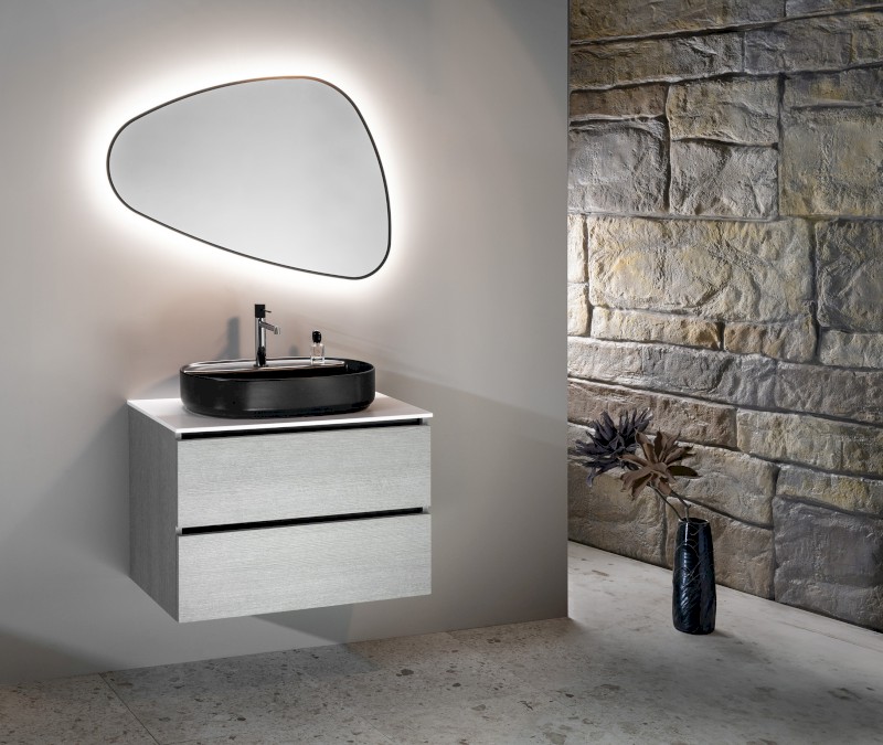 INFINITY OVAL keramické umyvadlo na desku, 60x40cm, černá mat 10NF65060-2N