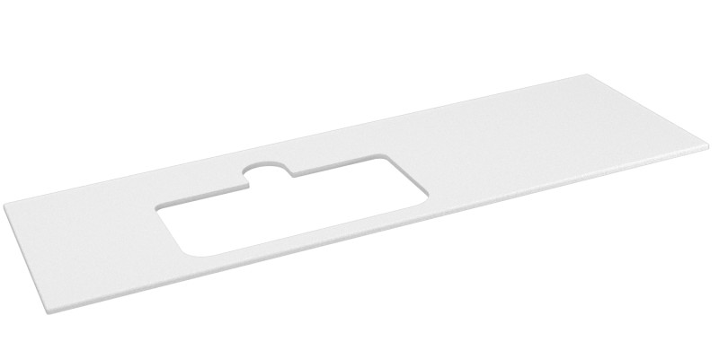 BRAHEA deska rockstone s otvorem 146,6x51,5cm, levá, bílá mat BT147-0101-L