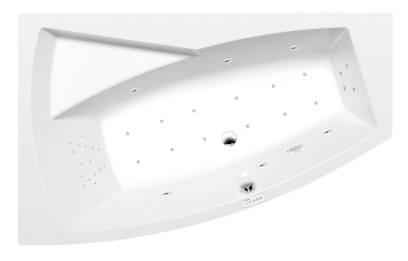 EVIA L hydromasážní vana, 160x100x47cm, Highline Hydro-Air, chrom 11611.6010