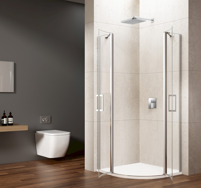 LORO čtvrtkruhová sprchová zástěna 900x900mm, čiré sklo GN5590