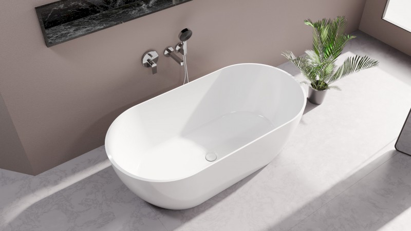 REDUTA volně stojící vana litý mramor 171x81x46cm, bílá 72842