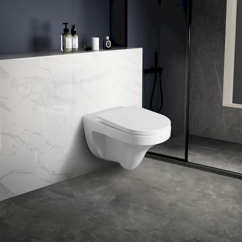 DENICA závěsná WC mísa, Vortex Rimless, 36x52cm, bílá PS8512