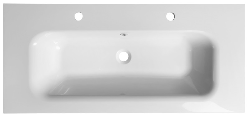 SIDRA dvojumyvadlo, litý mramor, 101x46cm, bílá SD101-2