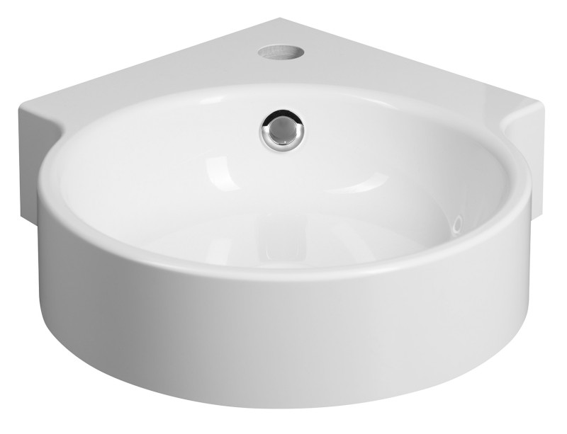 KAORI umyvadlo rohové, litý mramor, 38x38cm, bílá KR038