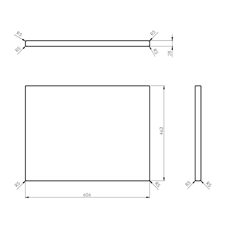 WOODY deska 606x28x463mm, masiv přírodní dub WDS600-70