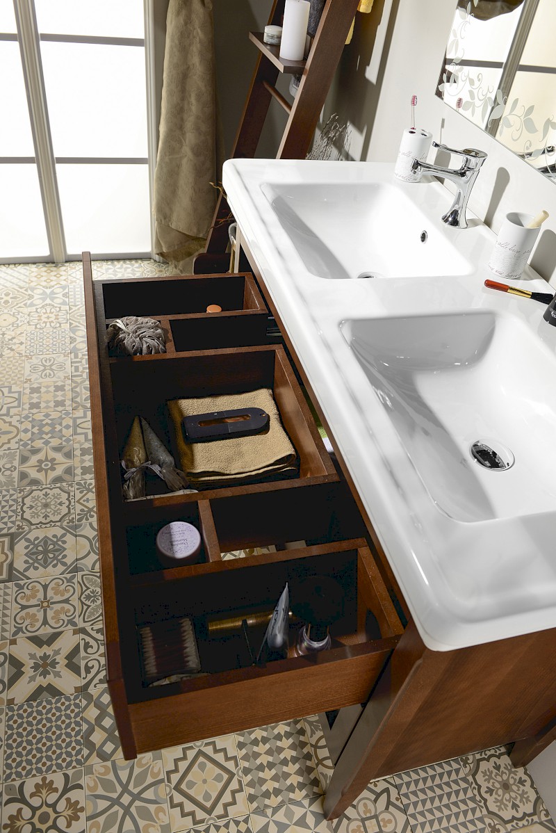 CROSS umyvadlová skříňka 116x77,5x49,5cm, 2x zásuvka, buk CR325