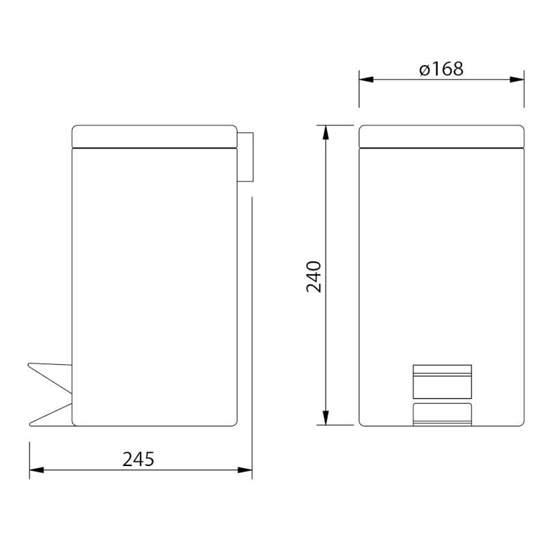SIMPLE LINE odpadkový koš kulatý 3l, nerez lesk 27103
