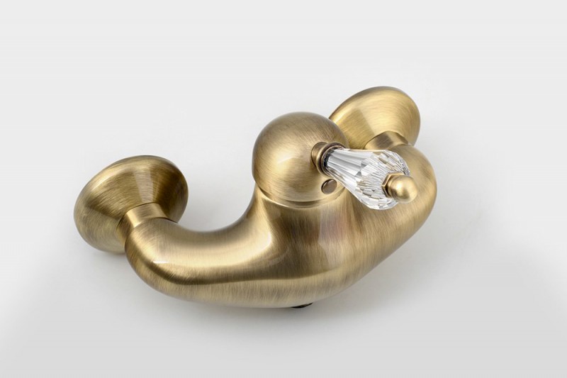 KIRKÉ CRYSTAL nástěnná sprchová baterie, páčka krystal, bronz KI11KB