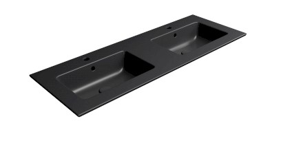 PURA keramické dvojumyvadlo Slim 122x46cm, černá mat 8888126
