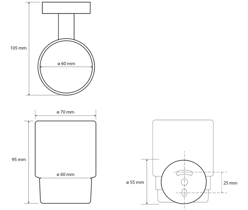 X-ROUND BLACK sklenka, mléčné sklo, černá mat XR903B