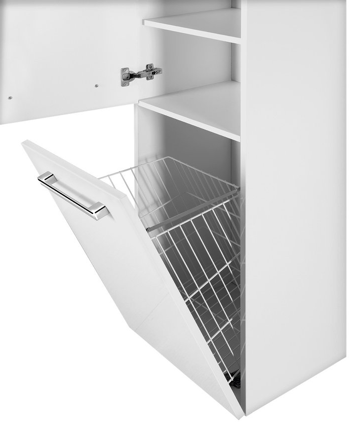 VEGA skříňka vysoká s košem, 40x150x31cm, bílá VG160