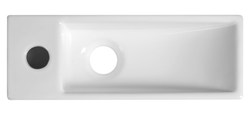 AQUA MINI keramické umývátko 38x14cm, otvor pro baterii vlevo, bílá AR446