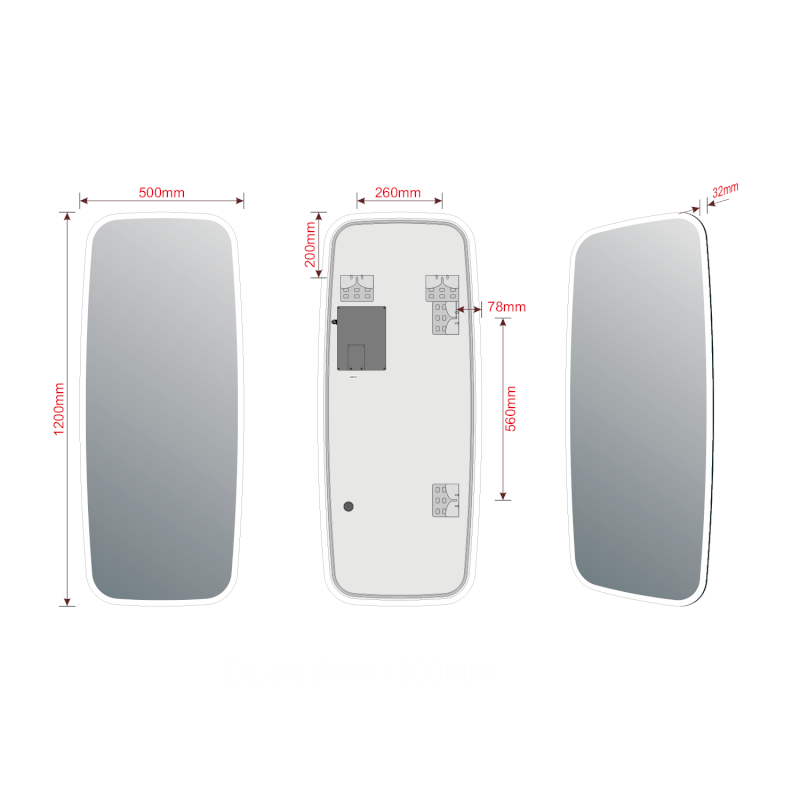 TONG zrcadlo s LED osvětlením 120x50cm TN5012