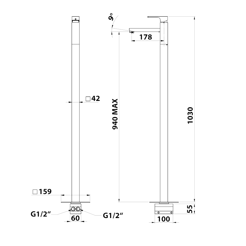 FORATA umyvadlová baterie s připojením do podlahy, bílá mat FT016/14