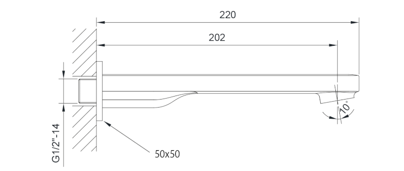 JUMPER nástěnná výtoková hubice, chrom JM049