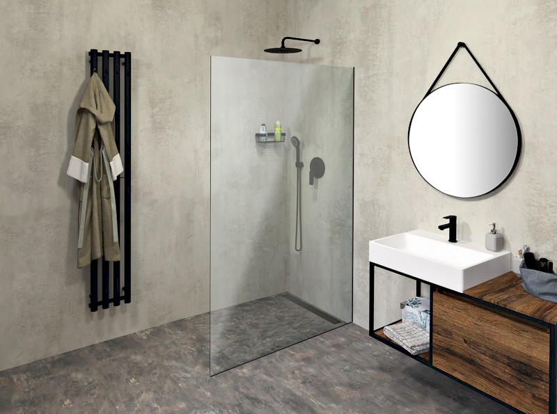 ARCHITEX sada pro uchycení skla, podlaha-stěna, max. š. 1200mm, černá mat AXL2112B