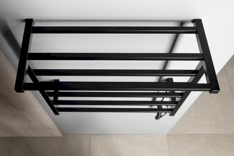 ELZOR elektrický sušák ručníků 500x470 mm, 60 W, černá mat EB510