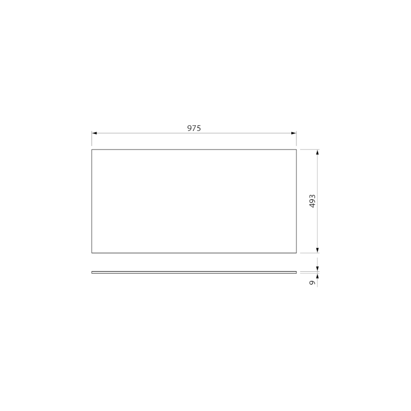 NELIO keramická deska Black 97,5x0,9x49,3cm, černá mat KD009B