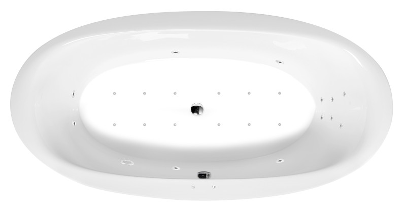 STADIUM hydromasážní vana, 190x95x46cm, Attraction Hydro-Air, chrom 82111.4010
