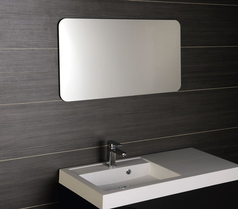 ISHAPE zrcadlo s broušenou hranou 100x50cm, zakulacené rohy, CU free AG510