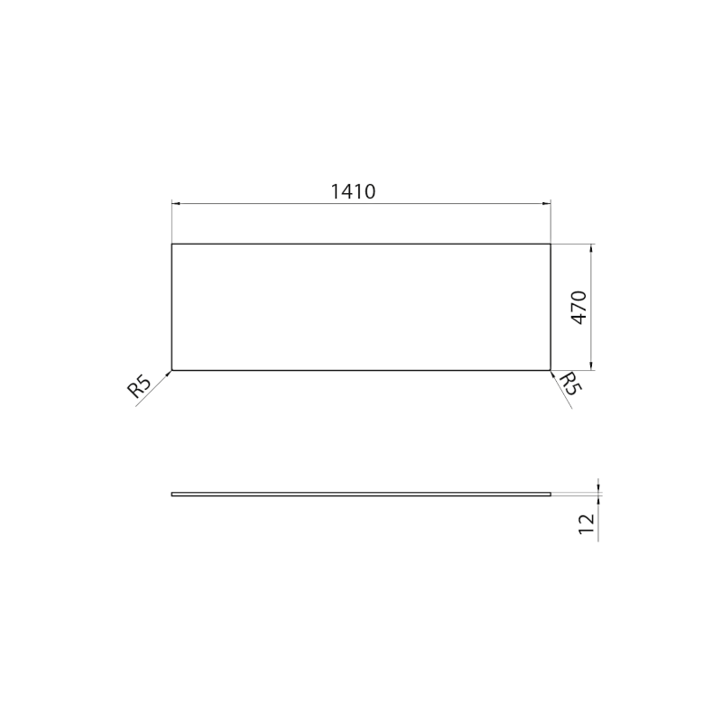 CIRASA deska Rockstone 141,1x1,2x47cm, bílá mat CRR141-0101