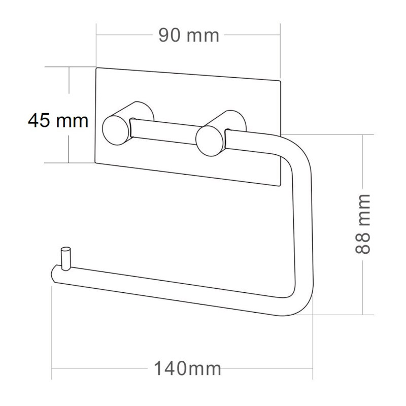 Samolepící držák toaletního papíru, černá mat 33211
