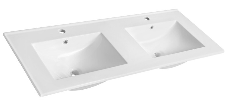 SLIM keramické dvojumyvadlo, nábytkové, 120x46,5cm, bílá 1601-120