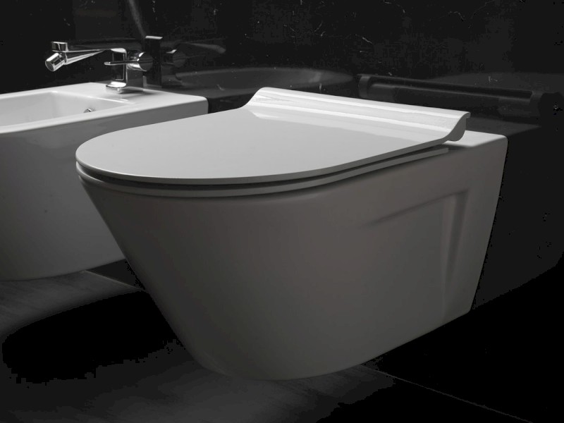 NORM závěsná WC mísa, GeniusFlush, 36x55cm, bílá ExtraGlaze 862111