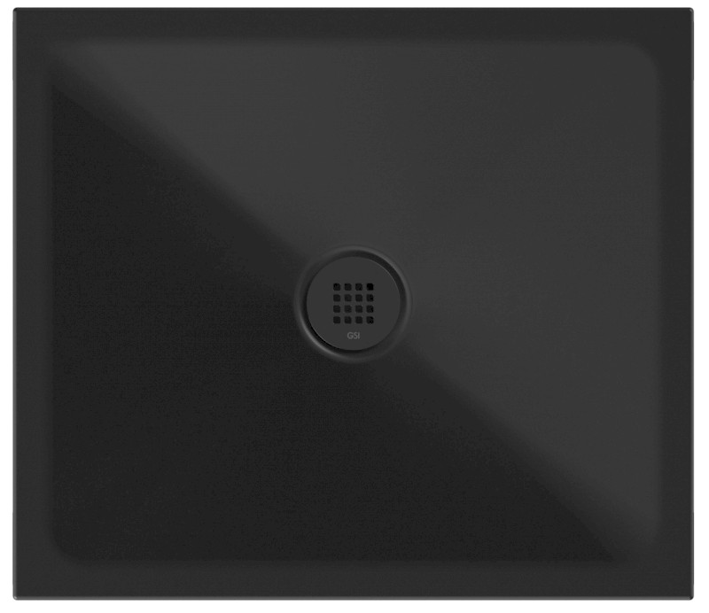 Keramická sprchová vanička, obdélník 80x70x2cm, černá mat 46080726