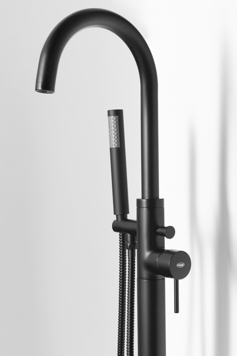 CETO vanová baterie s připojením do podlahy, černá mat BV357B