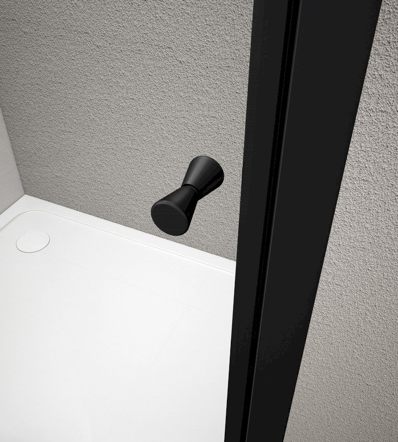 ARLETA BLACK čtvrtkruhová sprchová zástěna 800x800mm, čiré sklo BLS800