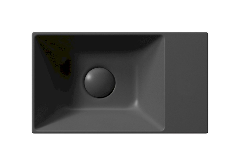 KUBE X keramické umývátko 40x23cm, bez otvoru, pravé/levé, černá mat 9484026