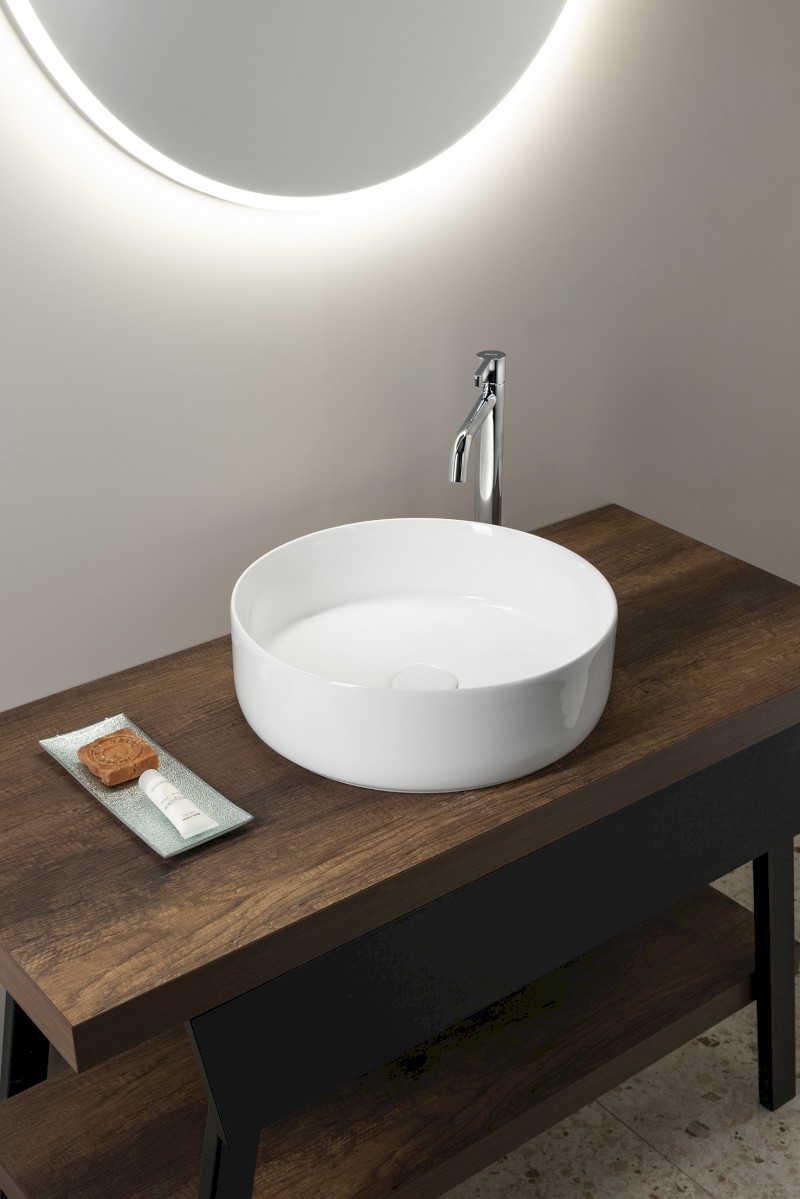 FIASTRA keramické umyvadlo na desku, Ø 40cm, bílá FT801