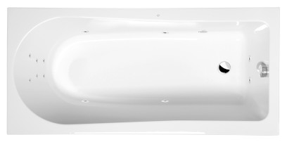 LISA hydromasážní vana, 160x70x47cm, Attraction Hydro, chrom 86111.3010