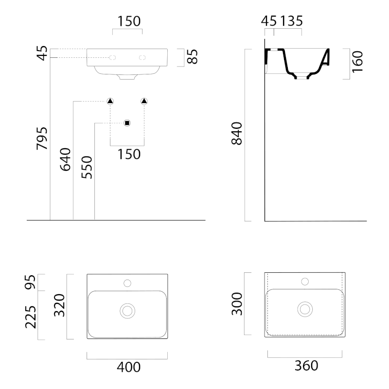 NUBES keramické umývátko 40x32cm, blush mat 9684124