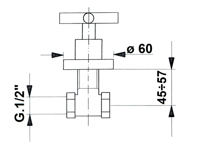 AXIA podomítkový ventil, teplá, chrom 505H