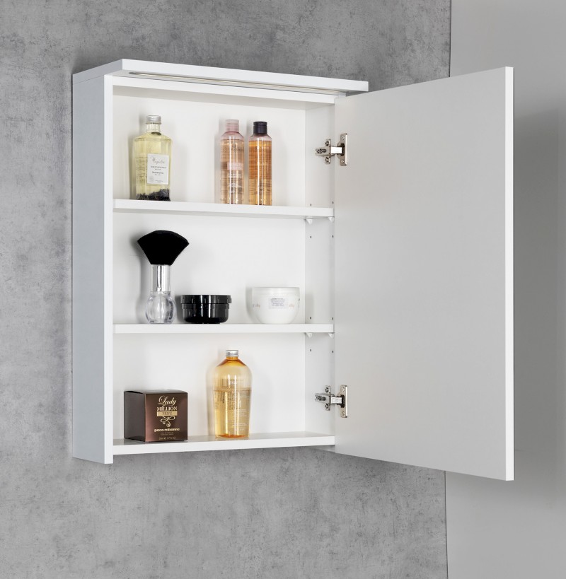 KAWA STRIP galerka s LED osvětlením 50x70x22cm, bílá WGL50S