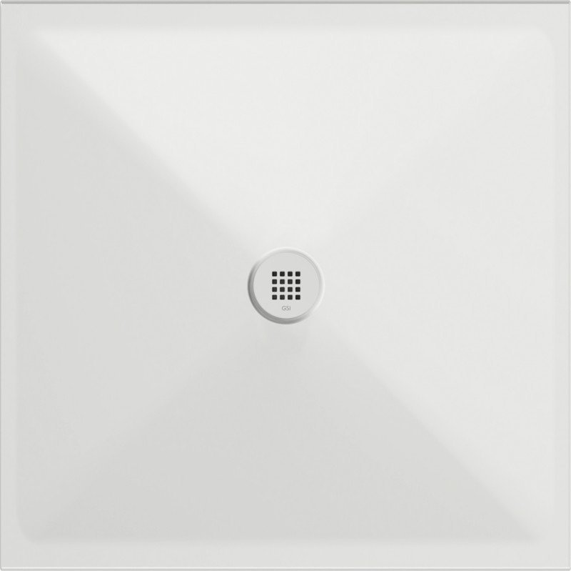 Keramická sprchová vanička, čtverec 100x100x2cm, bílá mat 46101009