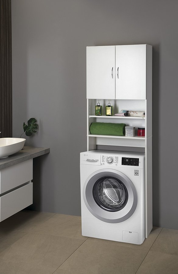 SIMPLEX ECO skříňka za pračku 63x25x190cm, bílá SIME715