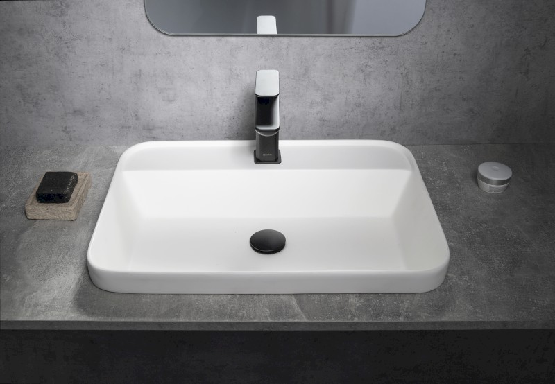 BRAHEA umyvadlo zápustné, Rockstone, 55x39 cm, bílá mat BE755