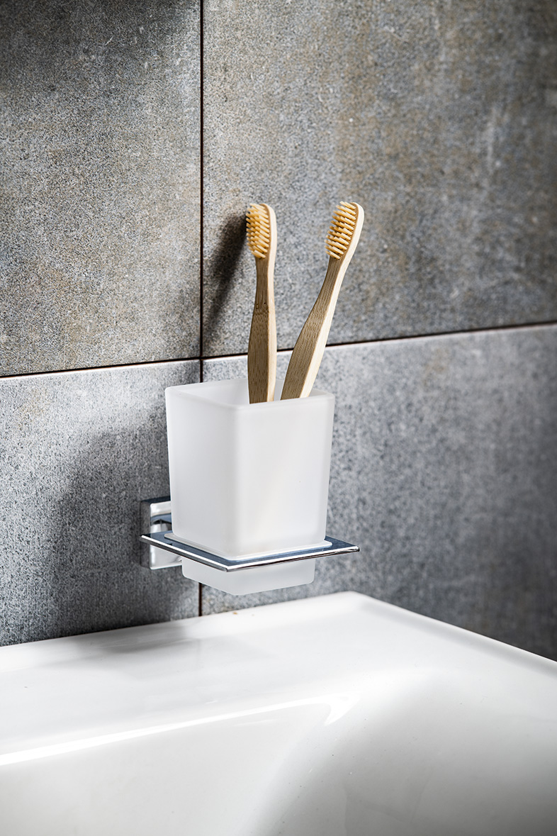 APOLLO sklenka, mléčné sklo, chrom 1416-04