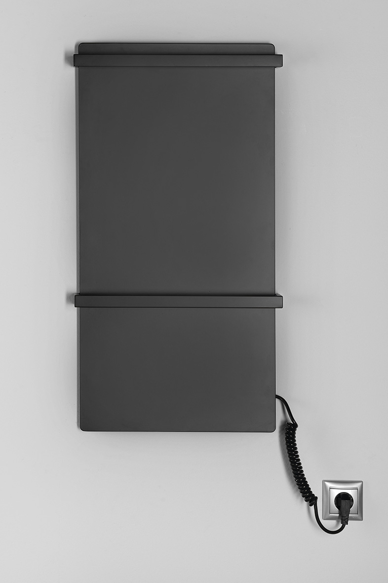 ELMIS elektrický sušák ručníků 400x800 mm, 120 W, hliník, černá mat EB430