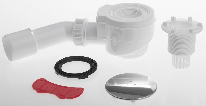 Vaničkový sifon, průměr 50mm, DN40/50, krytka nerez lesk 162.540.3