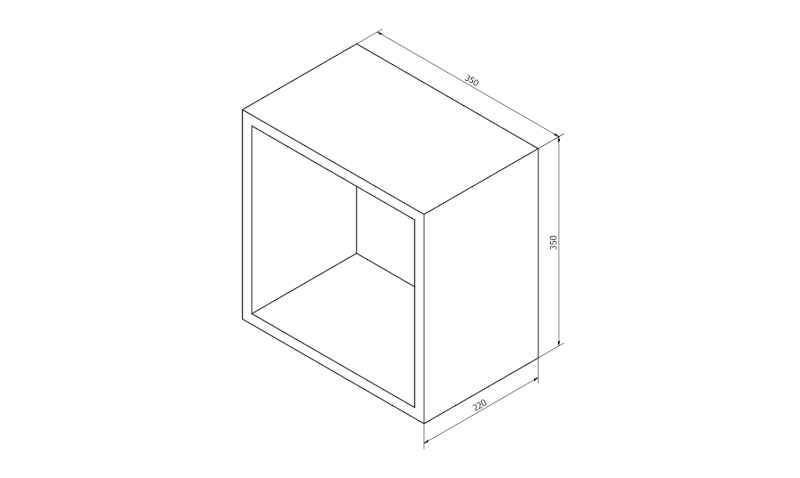 ESPACE otevřená policová skříňka 35x35x22cm, bílá ESC150-3030