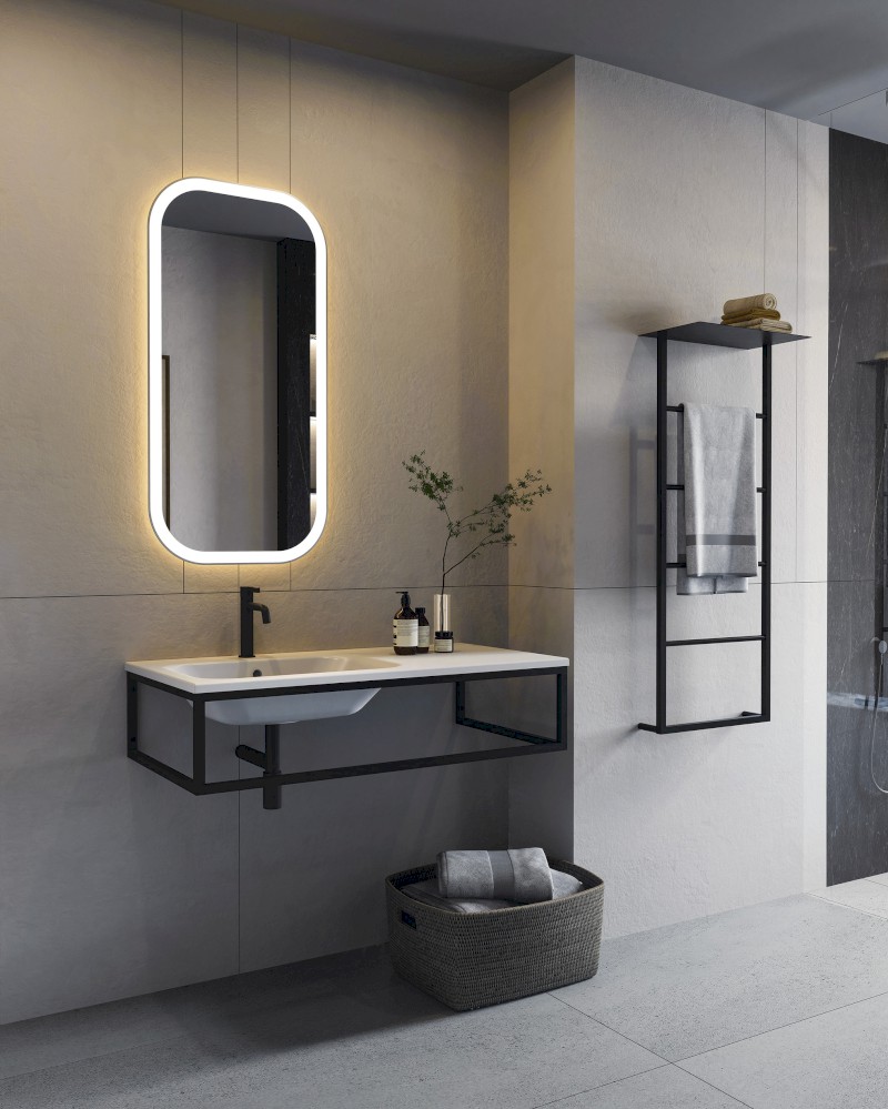 SKA konzole pod umyvadlo/desku 119,7x22x51cm, černá mat SKA820