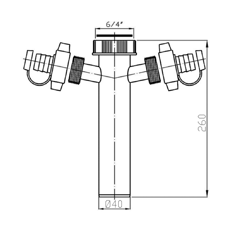 Dřezová odtoková trubka 6/4